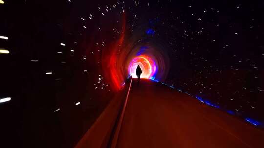 科幻隧道穿梭粒子特效画面