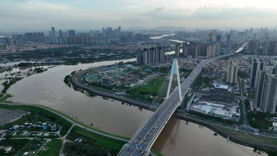 东平运河三龙湾奇龙大桥视频素材模板下载
