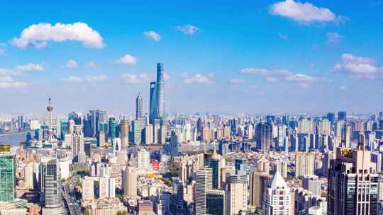 上海城市鸟瞰延时摄影