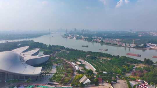 广州大学城航拍广州官洲番禺区广东城市风景