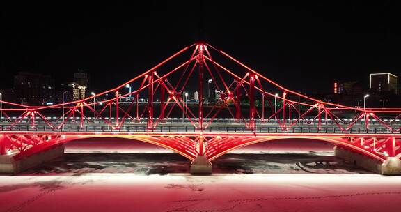 通化玉皇山大桥夜景航拍