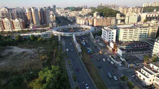 圆形十字路口航拍