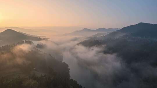 4k航拍森林云海大好河山