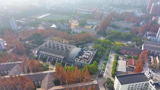 上海杨浦区同济大学本部航拍校园风景风光素