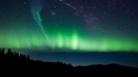 4k星空银河璀璨繁星极光