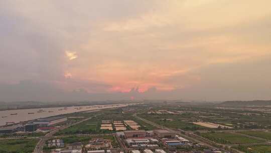 晚霞 日落 夕阳 城市晚霞 落日