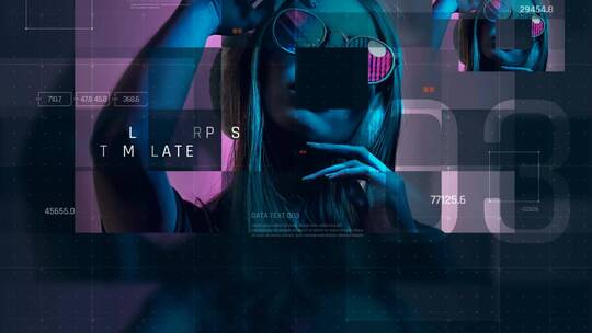 数字科幻数据动态视频幻灯片AE模板