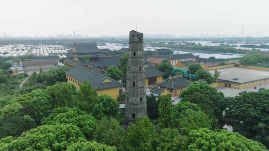 上海青龙古寺上海青浦区寺庙航拍