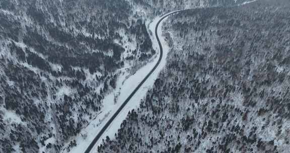 黑龙江冰雪道路航拍