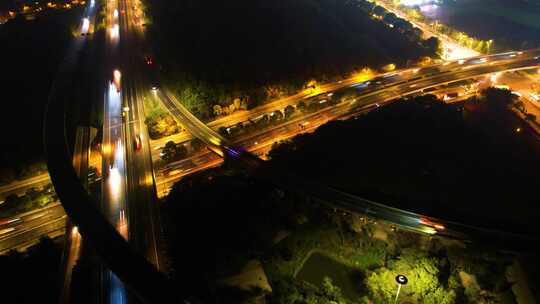 杭州钱塘新区下沙立交桥杭州湾环线高速夜景