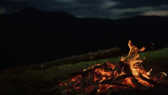 篝火，发光，煤炭，木火