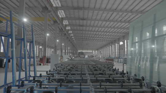 工厂车间 玻璃厂 玻璃生产 机器人视频素材模板下载