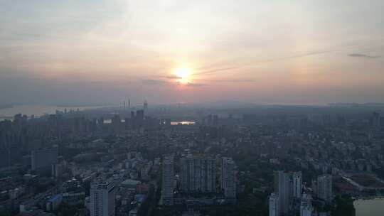 江西九江日出九江大景航拍