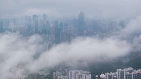 中国武汉两江四岸城市地标风光