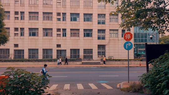 城市道路上的人流与车流