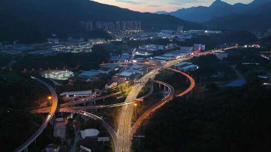 福建三明新城城市夜景灯光航拍