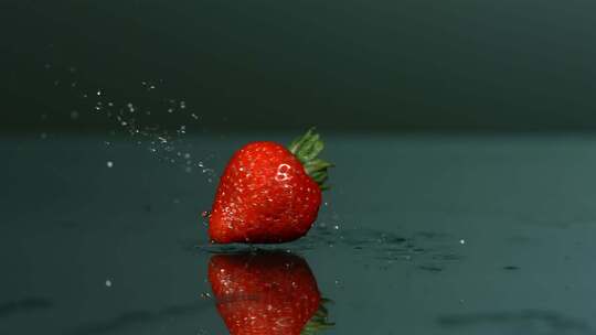 一颗草莓落下