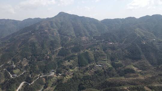 航拍丘陵大山巍峨大山