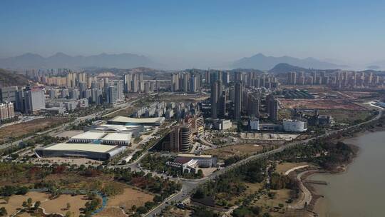 福建宁德市蕉城区城市天际线风光航拍