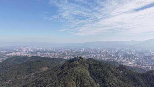 航拍湖南怀化城市大景