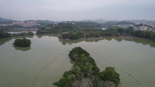 广东惠州西湖景区风景航拍