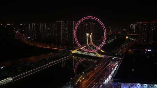 延时 天津之眼  摩天轮  夜景  天津夜景