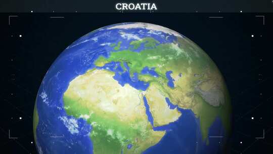 克罗地亚地图来自地球