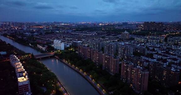 上海城市夜景航拍