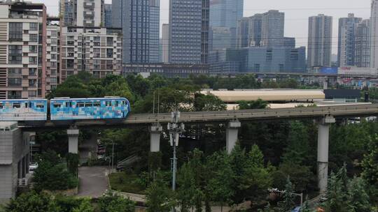 重庆地铁中国重庆城市风光航拍4K