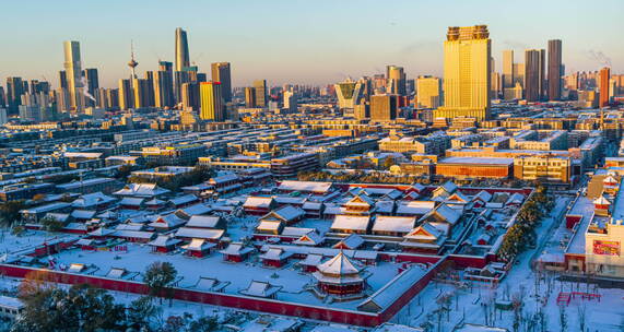 悟2x7航拍沈阳故宫雪景