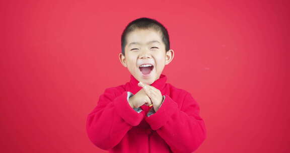 中国儿童拜年新年快乐