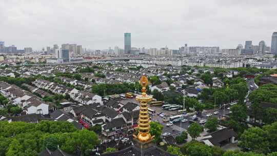 苏州寒山寺航拍