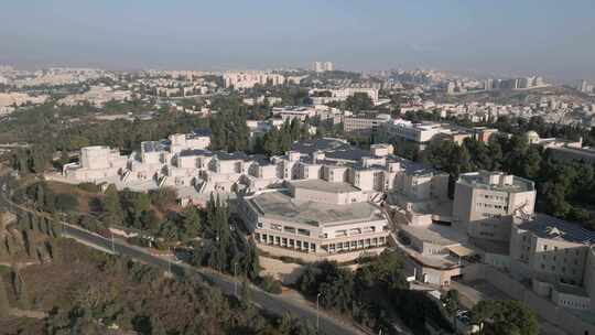 以色列耶路撒冷希伯来大学的航拍镜头