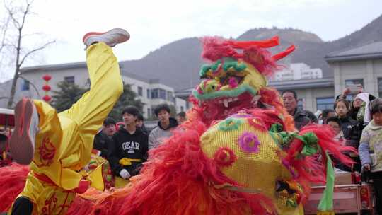 节日舞狮庆祝狮舞