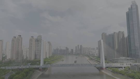 武汉月湖桥，平视直推上升镜头