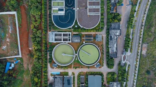 污水处理厂视频污水处理净化圆形集水沉淀池