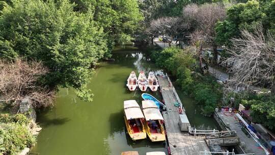 航拍福州城市内河河流 福州白马河