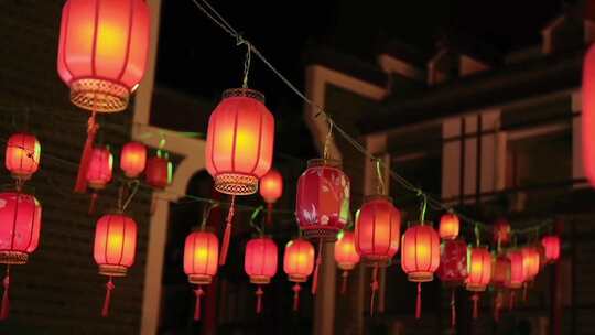 2024春节新年年味气氛灯笼视频素材模板下载