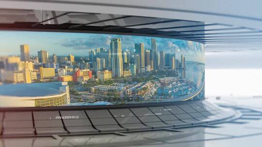 现代科技3D全景科幻视频显示自然风景AE模板