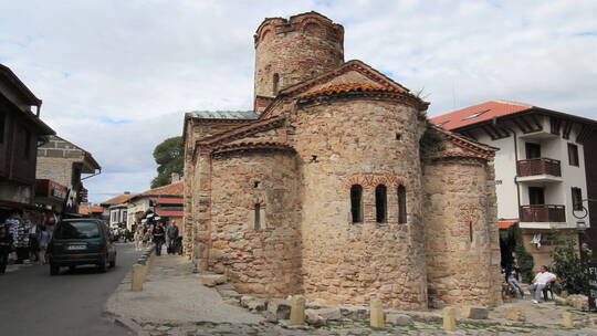保加利亚教堂建筑景观视频素材模板下载