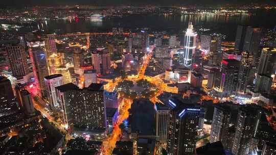 城市航拍  航拍都市 都市夜景