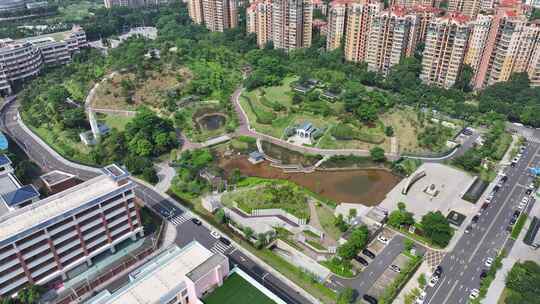 东莞市百花林公园高清航拍