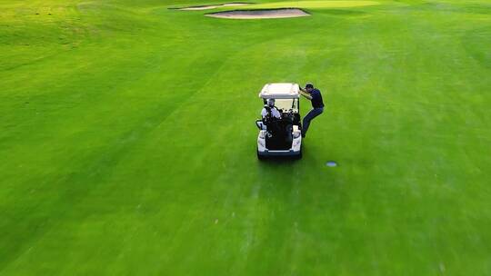 高尔夫球场4K航拍高端运动贵族运动镜头空镜