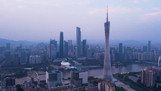4K高清航拍广州城市中心风光