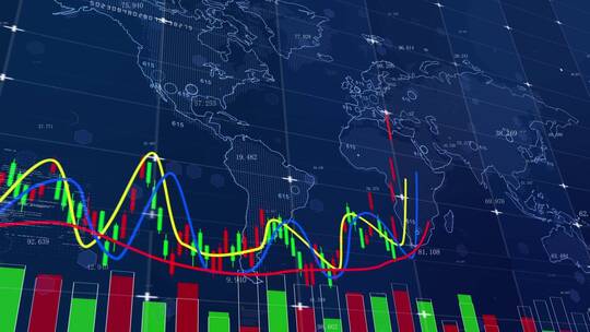股票市场价格上涨数据图表背景视频素材模板下载
