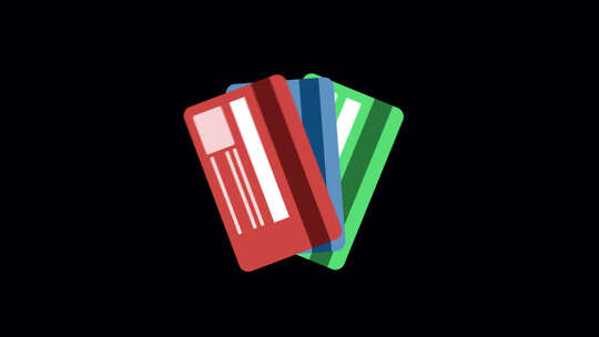 社交媒体银行信用卡在Alpha频道上动画