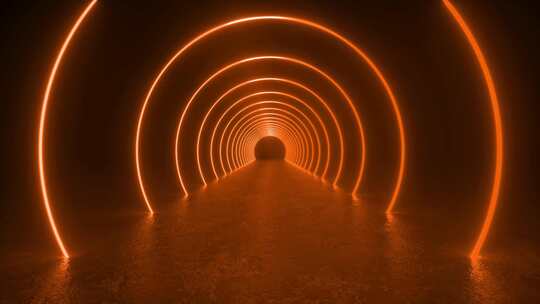 黑暗环境中的照明光隧道视频素材模板下载