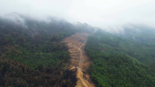 重庆山火后，北碚缙云山迎来降雨，云雾缭绕