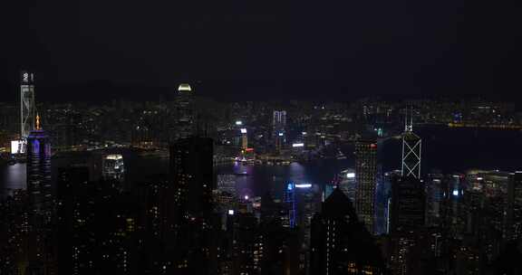 香港太平山俯瞰城市夜景