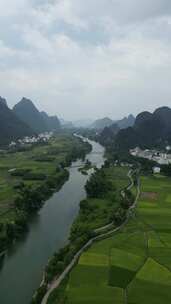 桂林遇龙河风景区航拍